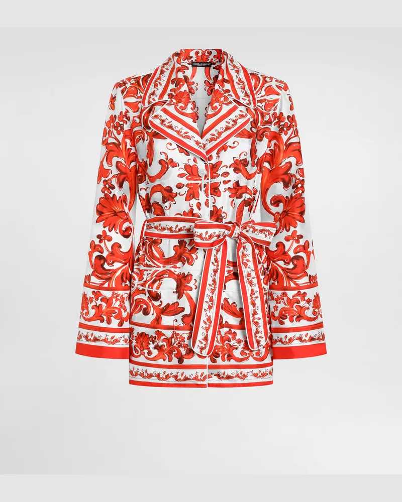 Dolce & Gabbana Camicia Vanity In Seta Stampa Maiolica - Donna Camicie E Top Multicolore Variante