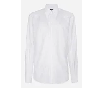 Camicia Martini Cotone Jacquard Floreale - Uomo Camicie Bianco