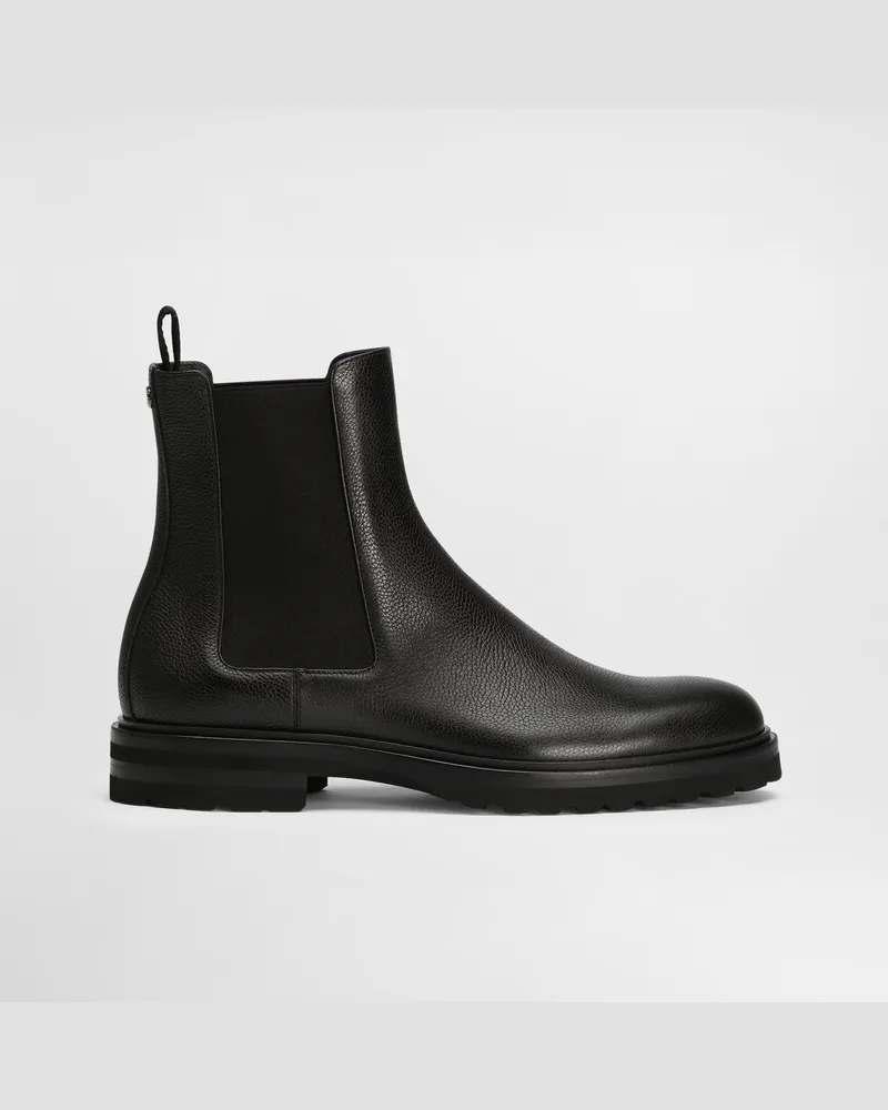 Dolce & Gabbana Stivaletto In Pelle Di Vitello Granato - Uomo Stivali Nero Nero