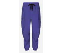 Pantalone Cargo In Cotone Stretch Con Placca - Uomo Pantaloni E Shorts Blu