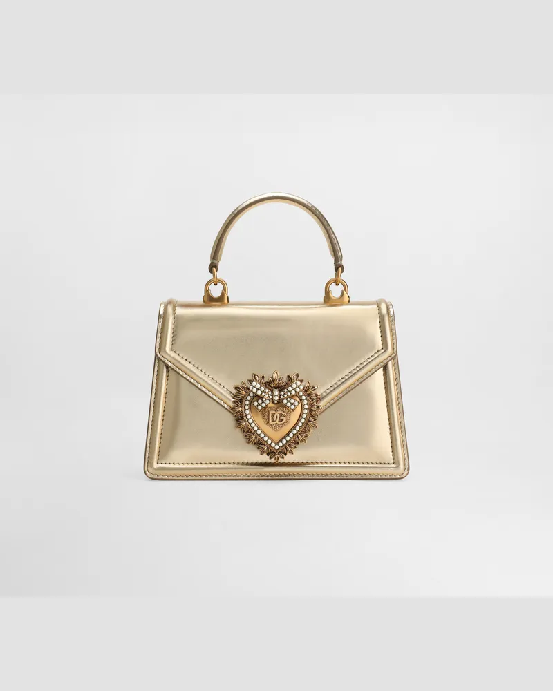 Dolce & Gabbana Borsa Devotion Piccola In Nappa Mordoré - Donna Borse A Spalla E Tracolla Oro Pelle Oro