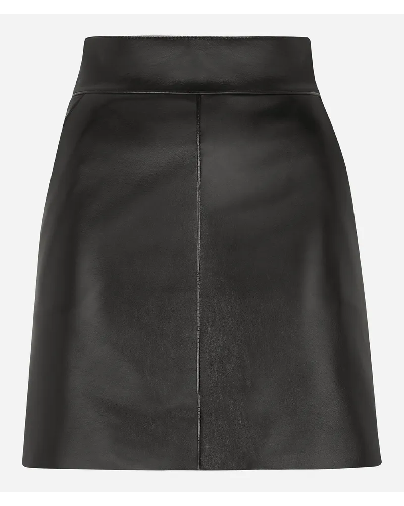 Dolce & Gabbana Gonna Corta In Pelle - Donna Gonne Nero Nero