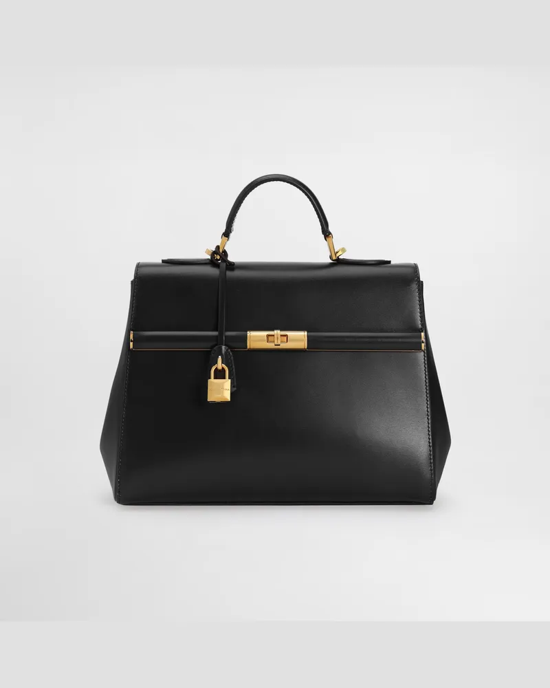 Dolce & Gabbana Borsa A Mano Marlene In Pelle Di Vitello Palmellata - Donna Borse A Mano Nero Nero