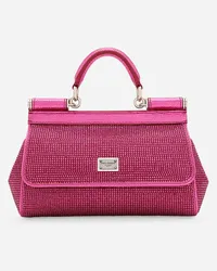 Dolce & Gabbana Borsa A Mano Sicily Piccola - Donna Borse A Mano Fucsia Viscosa Bouganville