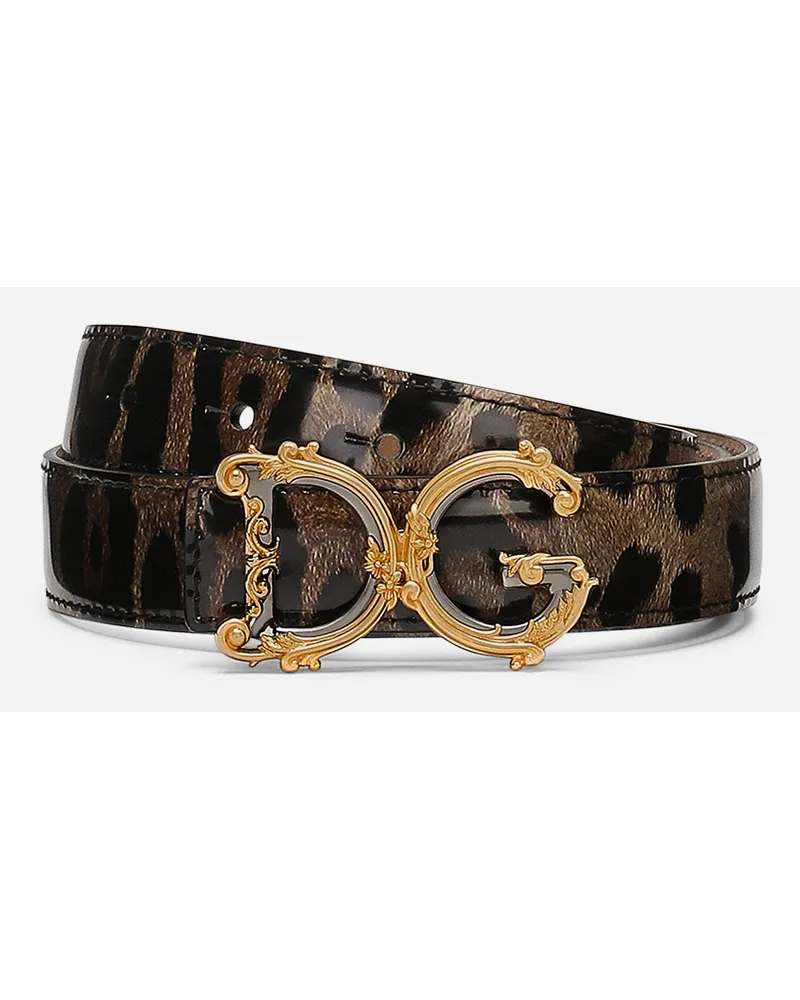 Dolce & Gabbana Cintura Dg Girls - Donna Cinture Stampa Animalier Pelle Leo