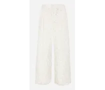 Pantalone Sartoriale In Pizzo - Uomo Pantaloni E Shorts Bianco