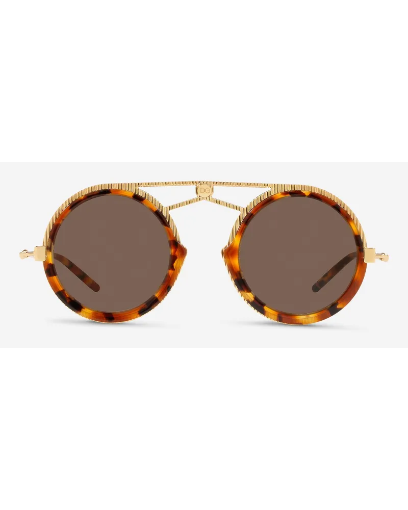 Dolce & Gabbana Occhiale Da Sole Dg Fatto A Mano - Uomo Icons Oro E Avana Generic