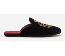 Velvet Slippers With Coat Of Arms Embroidery - Uomo Sandali E Slide Multicolore