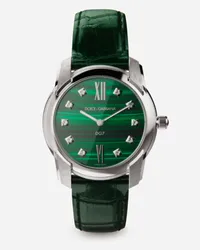 Dolce & Gabbana Dg7 Watch In Steel With Malachite And Diamonds - Donna Orologi E Cinturini Verde Verde