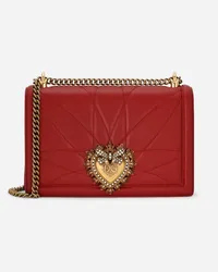 Dolce & Gabbana Borsa Devotion Grande In Nappa Matelassé - Donna Borse A Spalla E Tracolla Rosso Pelle Rosso