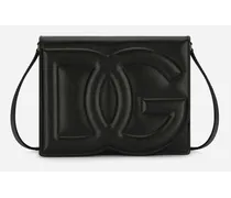 Dolce & Gabbana Borsa A Tracolla Logo In Pelle Di Vitello - Donna Borse A Spalla E Tracolla Nero Pelle Nero