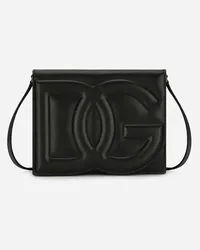 Dolce & Gabbana Borsa A Tracolla Logo In Pelle Di Vitello - Donna Borse A Spalla E Tracolla Nero Pelle Nero