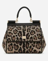 Dolce & Gabbana Borsa A Mano Sicily Grande - Donna Borse A Mano Stampa Animalier Raso Leo