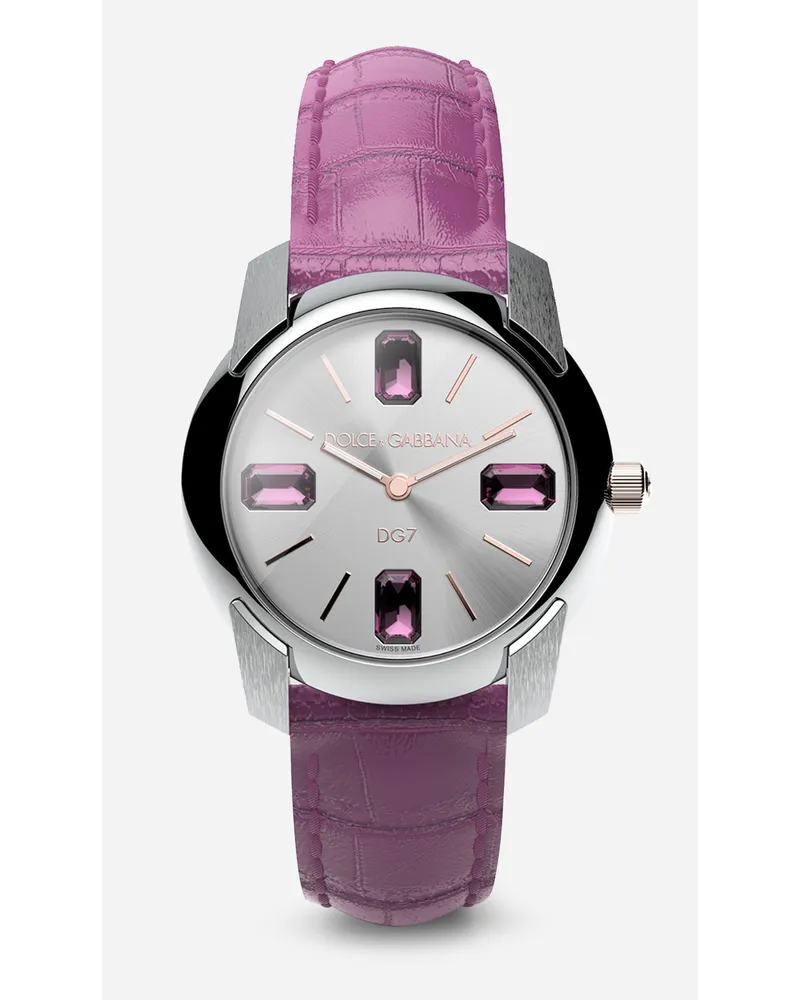 Dolce & Gabbana Watch With Alligator Strap - Donna Orologi Rosa Rosa