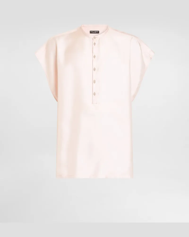Dolce & Gabbana Camicia In Twill Di Seta - Uomo Camicie Rosa Rosa