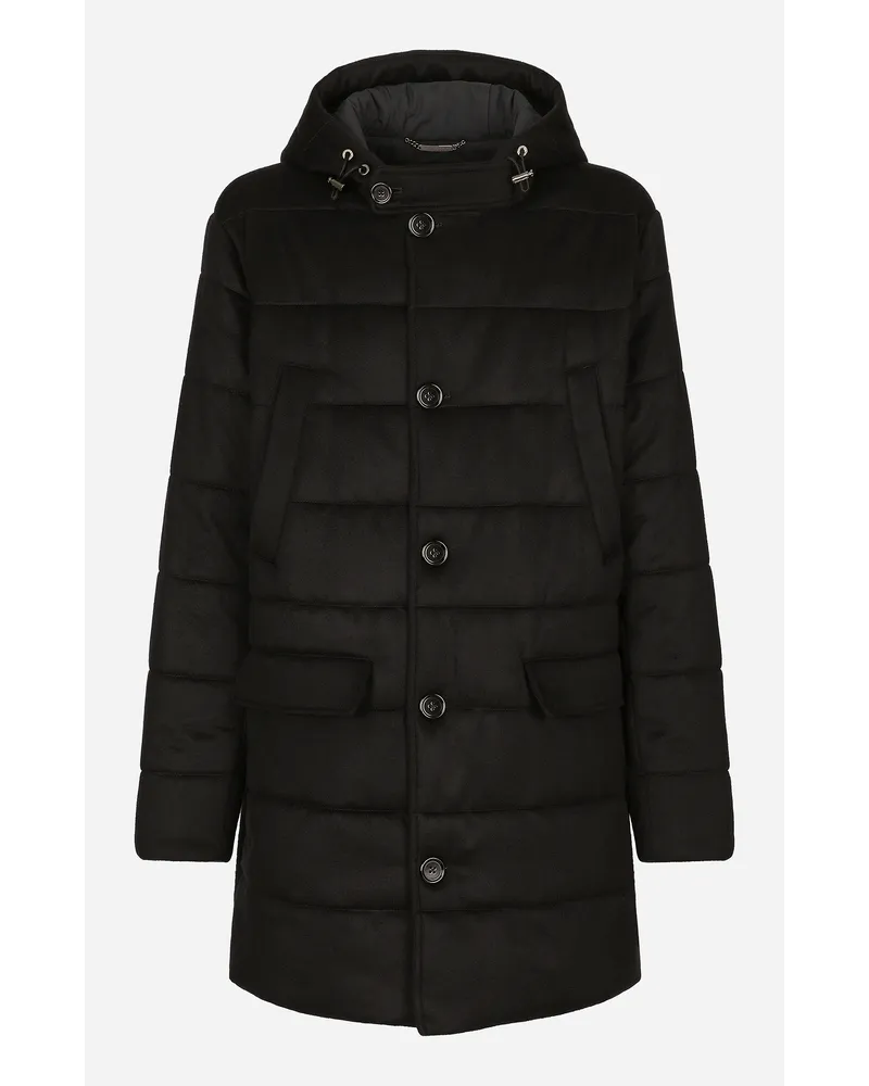 Dolce & Gabbana Parka Trapuntato In Cashmere - Uomo Cappotti E Giubbotti Nero Nero