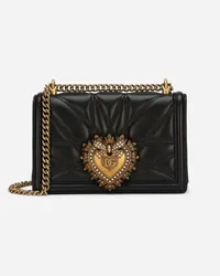 Dolce & Gabbana Borsa Devotion Media In Nappa Matelassé - Donna Borse A Spalla E Tracolla Nero Pelle Nero