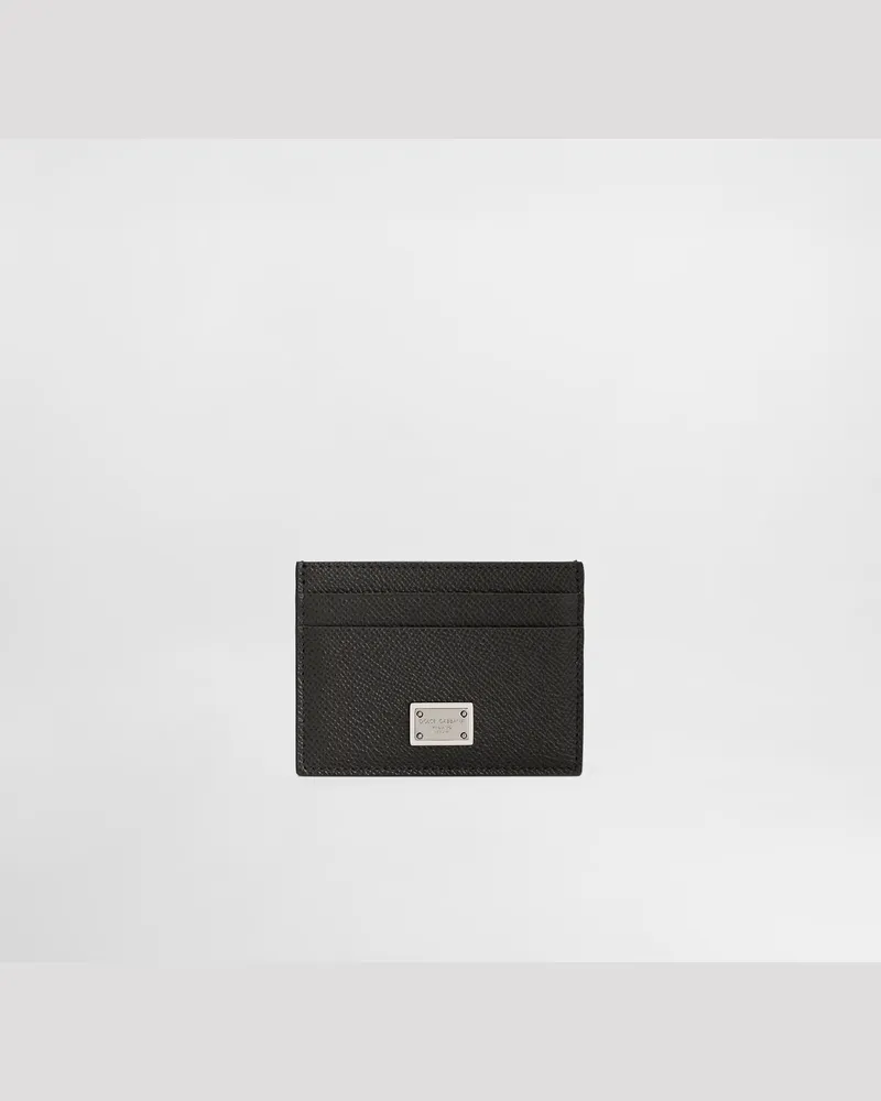 Dolce & Gabbana Portacarte In Pelle Di Vitello Dauphine - Uomo Portafogli E Piccola Pelletteria Grigio Pelle Canna