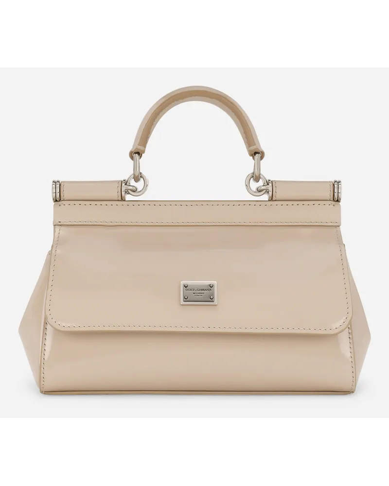 Dolce & Gabbana Borsa A Mano Sicily Piccola - Donna Borse A Mano Beige Pelle Cappuccino