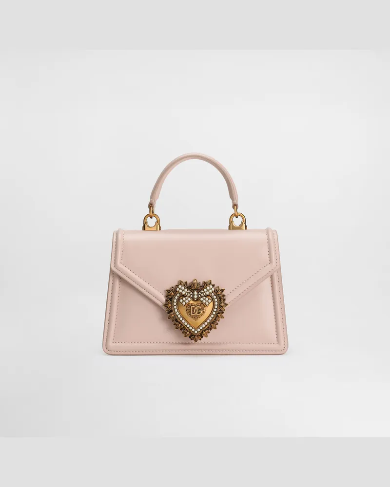 Dolce & Gabbana Borsa Devotion Piccola In Vitello Liscio - Donna Borse A Spalla E Tracolla Cipria Pelle Cipria