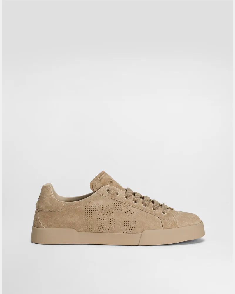 Dolce & Gabbana Sneaker Strobel Portofino Light In Pelle Di Vitello - Uomo Sneaker Beige Sabbia