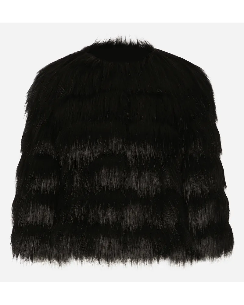 Dolce & Gabbana Faux Fur Jacket - Donna Giacche E Blazer Nero Ecopelliccia Nero