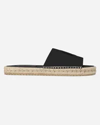 Dolce & Gabbana Slide Espadrilla In Pelle Di Vitello - Uomo Sandali E Slide Nero Pelle Nero