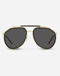 Dolce & Gabbana Madison Sunglasses - Uomo Icons Oro E Nero Lucido Generic