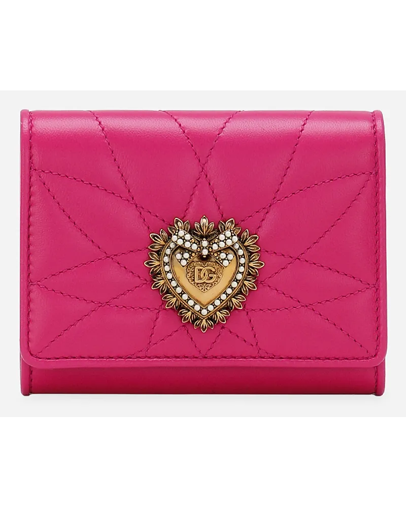 Dolce & Gabbana Portafoglio French Flap Devotion - Donna Portafogli E Piccola Pelletteria Rosa Pelle Rosa