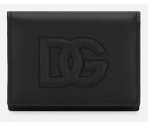 Dg Logo French Flap Wallet - Donna Portafogli E Piccola Pelletteria Nero Pelle