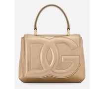 Top Handle Dg Logo Bag - Donna Borse A Mano Oro Pelle