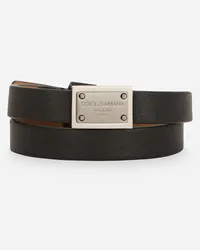 Dolce & Gabbana Bracciale In Pelle Di Vitello - Uomo Bijoux Nero Pelle Nero