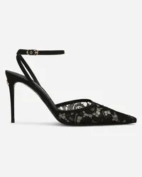 Dolce & Gabbana Lace Slingbacks - Donna Décolleté E Slingback Nero Pizzo Nero