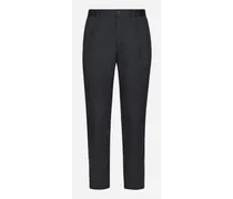 Pantalone Cotone Stretch - Uomo Pantaloni E Shorts Blu Cotone