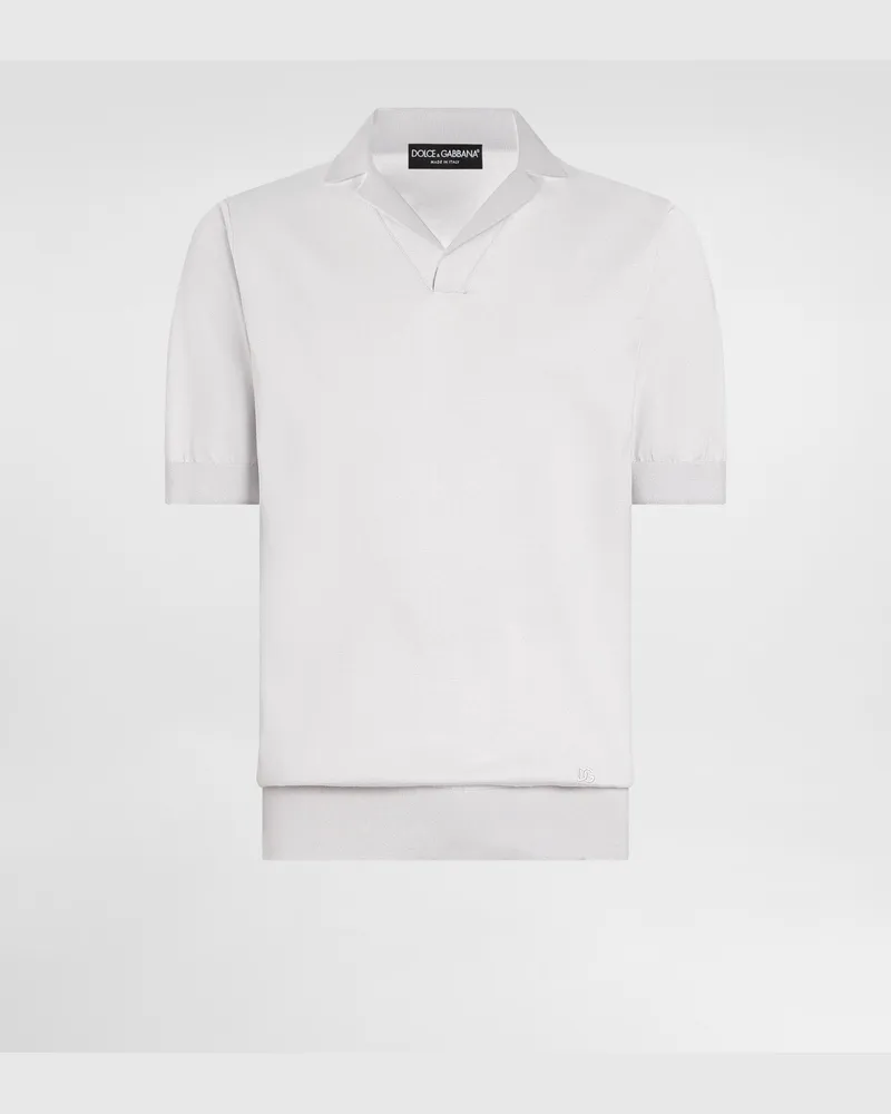 Dolce & Gabbana Polo In Seta - Uomo Maglieria Grigio Grigio