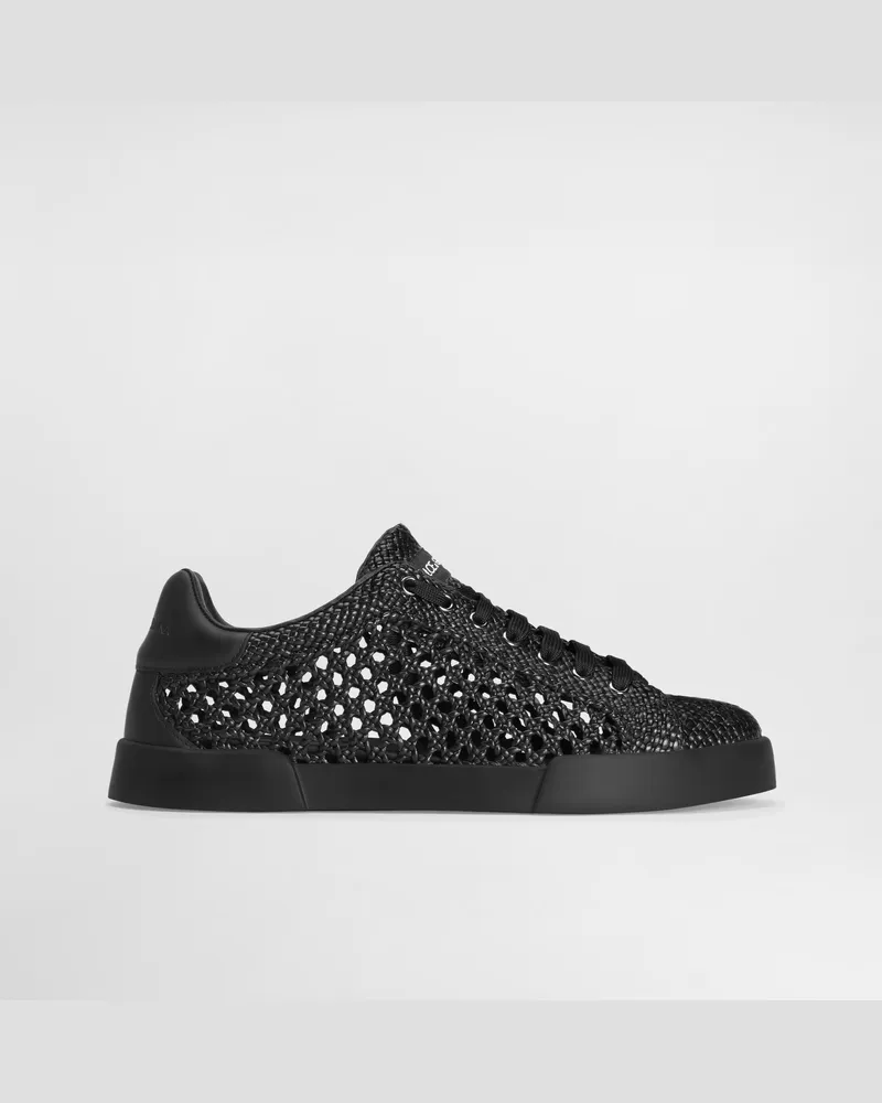 Dolce & Gabbana Sneaker Portofino In Pelle Intrecciata - Uomo Sneaker Nero Nero
