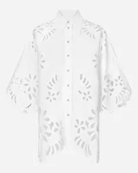 Dolce & Gabbana Camicia Over In Cotone Con Ricamo Cut Out - Donna Camicie E Top Bianco Bianco