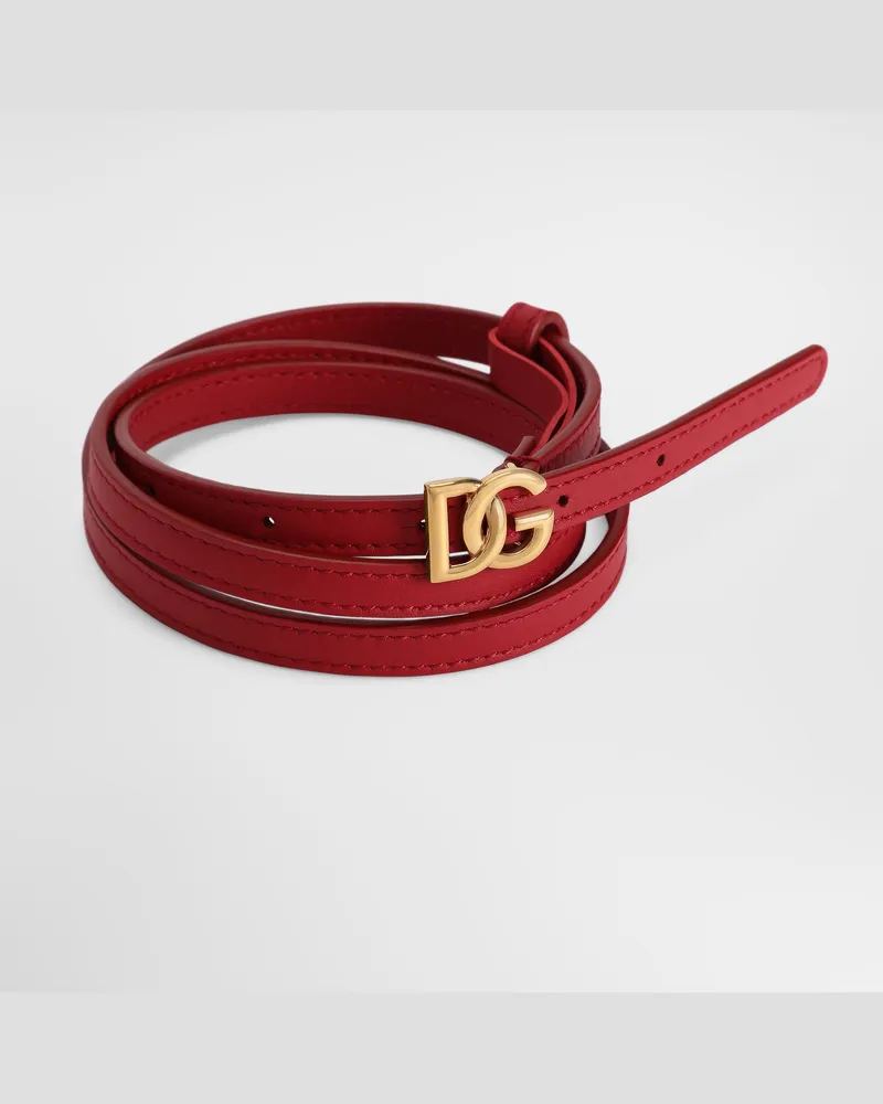 Dolce & Gabbana Cintura In Pelle Di Vitello - Donna Cinture Rosso Pelle Rosso