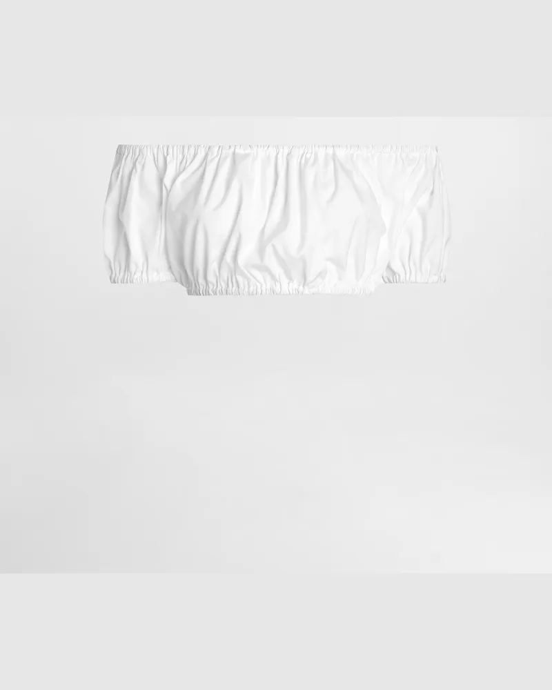 Dolce & Gabbana Top Scollo Bardot In Cotone - Donna Camicie E Top Bianco Bianco