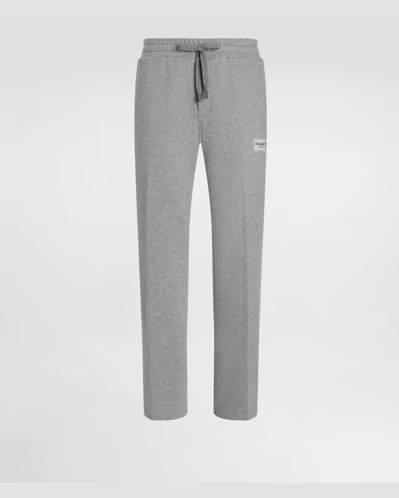 Dolce & Gabbana Pantalone Jogging In Jersey Stretch - Uomo Pantaloni E Shorts Grigio Melange