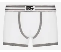 Boxer Regular Jersey Bielastico Con Logo Dg - Uomo Intimo E Loungewear Grigio Cotone