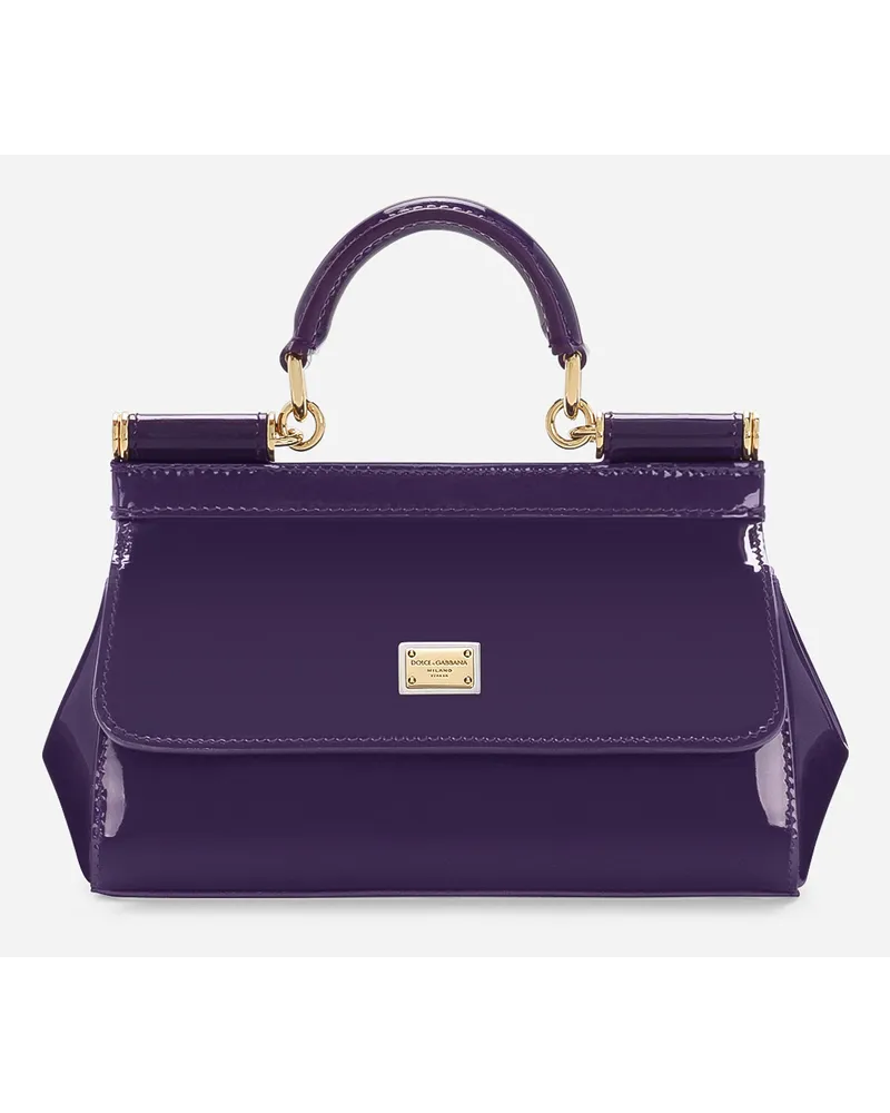 Dolce & Gabbana Borsa A Mano Sicily Piccola - Donna Borse A Mano Viola Pelle Viola