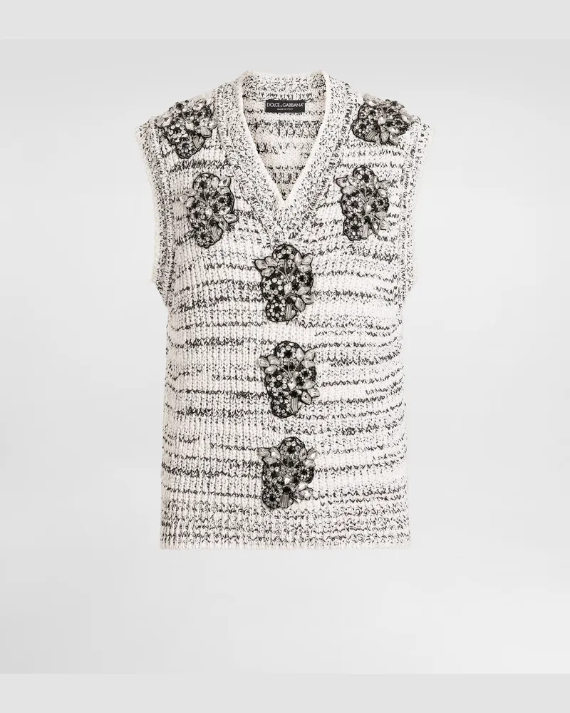 Dolce & Gabbana Pullover Gilet Con Intarsio - Uomo Maglieria Multicolore Multicolore