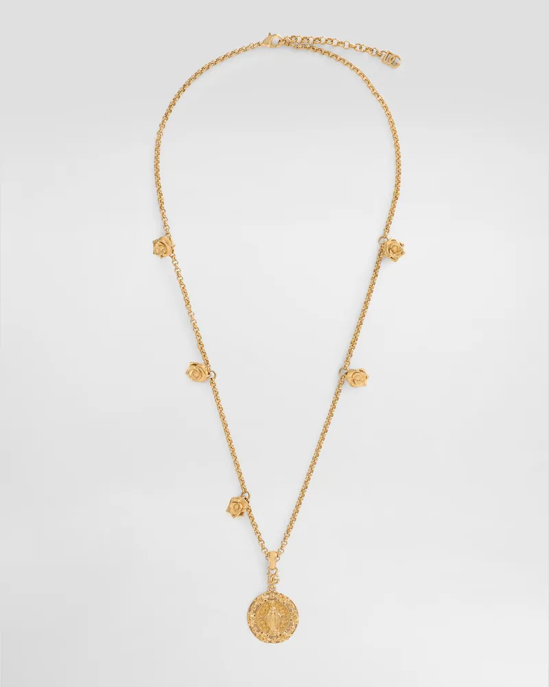 Dolce & Gabbana Collana In Metallo Con Logo - Uomo Bijoux Oro Metallo Oro