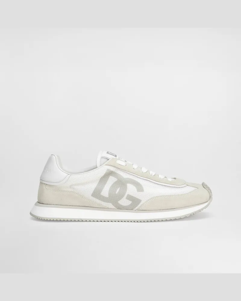 Dolce & Gabbana Sneaker Dg Cushion In Mix Materiali - Uomo Sneaker Bianco Bianco