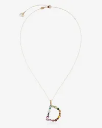 Dolce & Gabbana Pendente D Rainbow Alphabet Con Gemme Multicolor - Donna Collane Oro Oro