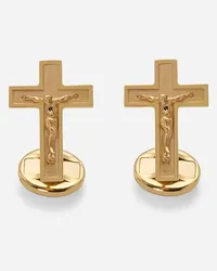 Dolce & Gabbana Sicily Yellow Gold Cufflinks Featuring A Cross - Uomo Gemelli Oro Oro