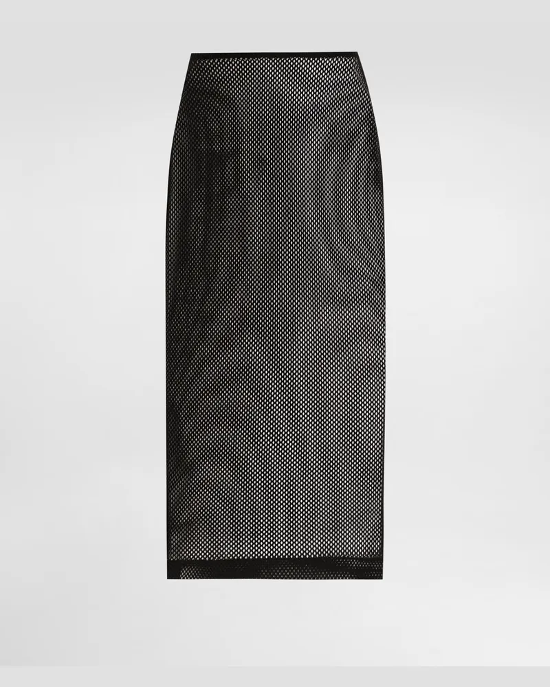 Dolce & Gabbana Gonna Longuette In Rete - Donna Gonne Nero Nero
