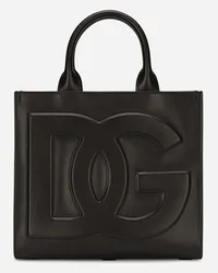 Dolce & Gabbana Shopping Piccola Dg Daily In Pelle Di Vitello - Donna Borse A Mano Nero Pelle Nero