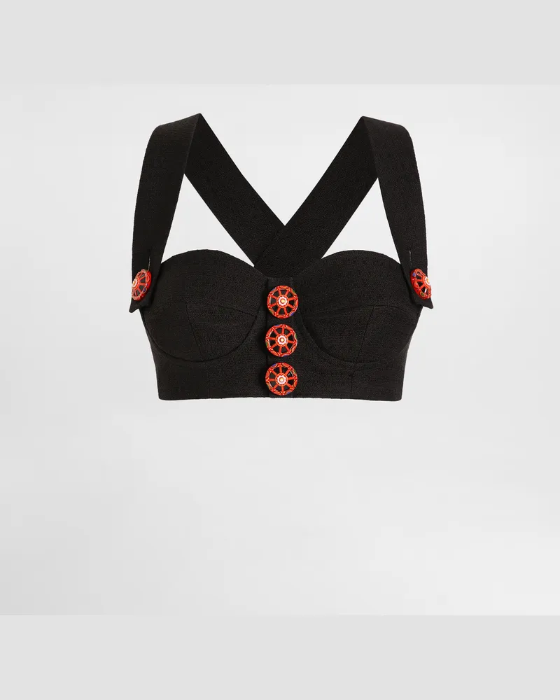 Dolce & Gabbana Top In Stuoia - Donna Camicie E Top Nero Nero